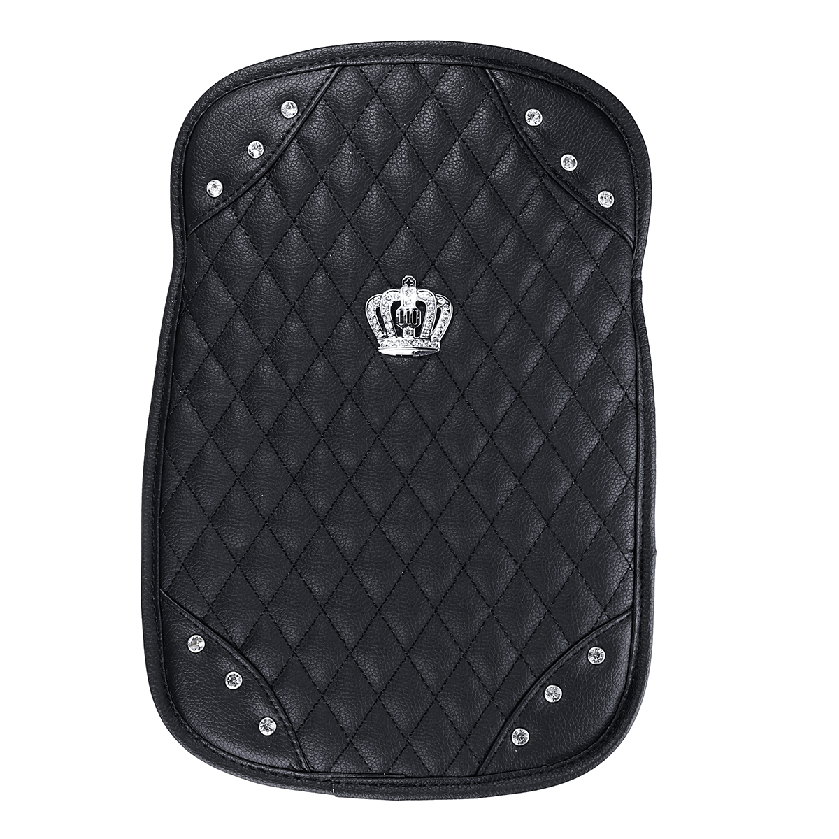 

Car Center Console Arm Rest Pad Cover Protector Cushion Crown Diamond Crystal