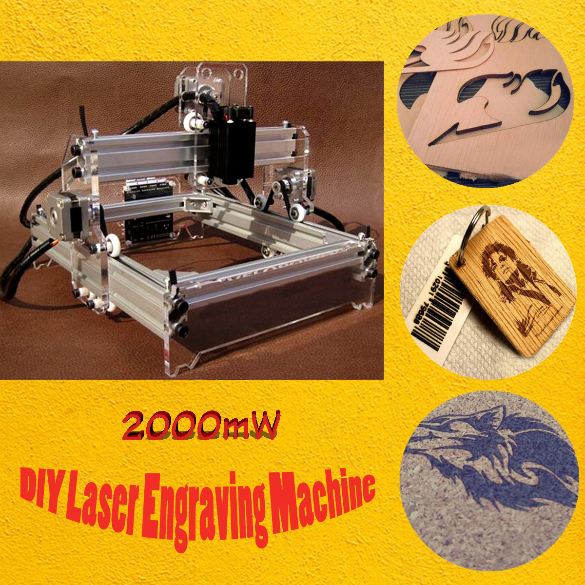 

Mini 2000mw DIY Laser Engraving Machine Laser Engraver Laser Cutter