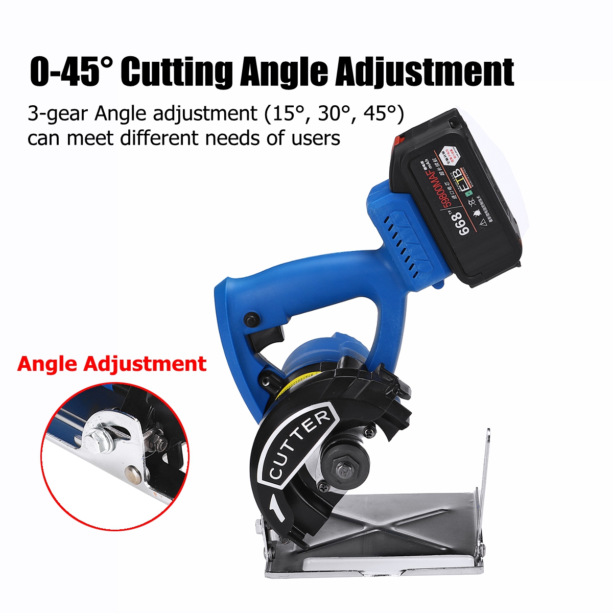 668TF 59800mAh 1500W Cordless Circular Saw Electric Brushless Saw Blade Saw Woodworking Tools Rechargeable Metal Tile Cutting Machine Saws 13
