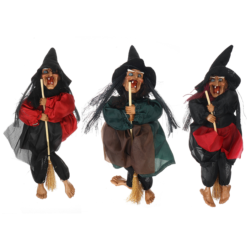

Halloween Hanging Witch Horror Voice Flashing Red Eyes Party Decor Haunted House Decorations