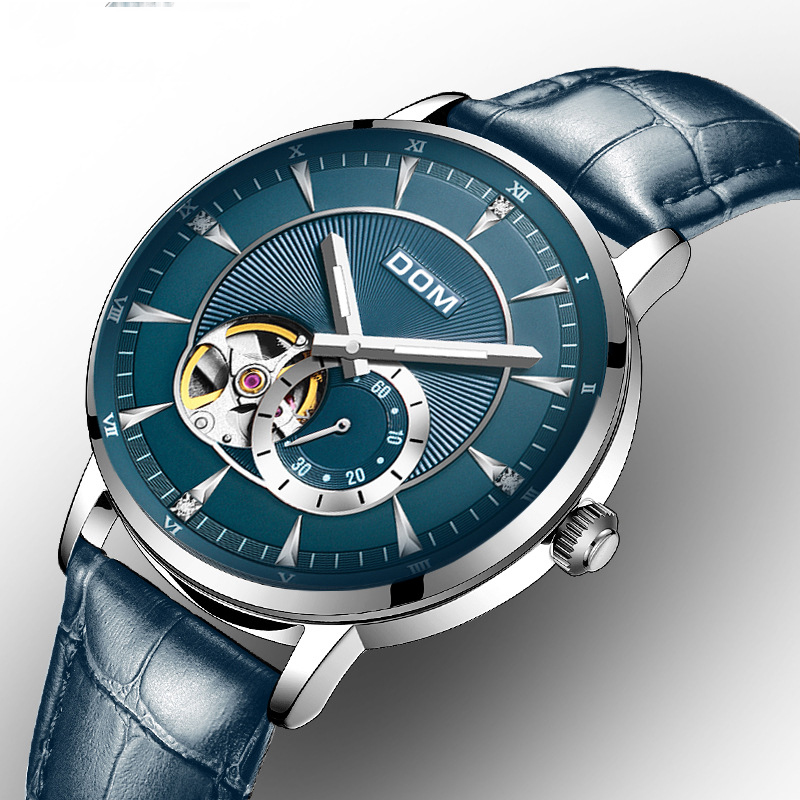 

DOM M-8104 Модные мужские часы 3ATM Водонепроницаемы Светящиеся Дисплей Натуральная Кожа Автоматические Механический час