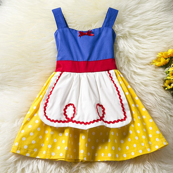 

Baby Kid Girls Bowknot Dots Printed Sleeveless Princess Dress Halloween Costumes