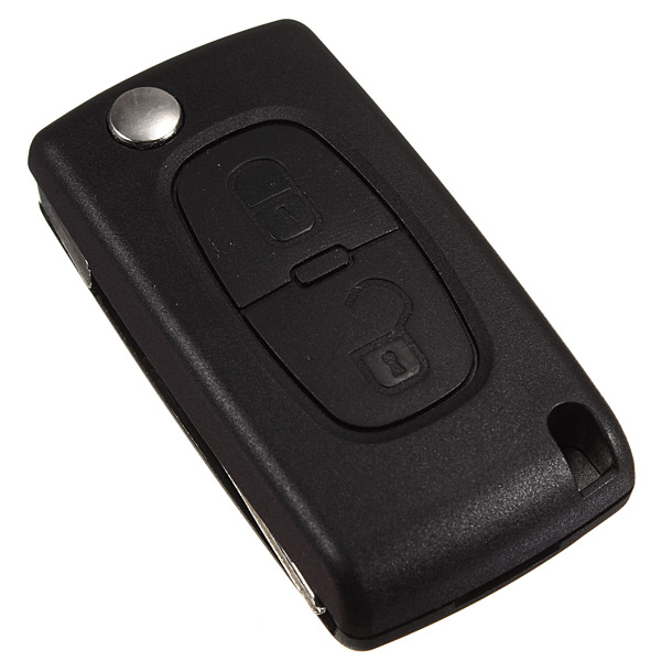 2 boutons renversent télécommande de la clé étui pour Peugeot avec la nouvelle lame