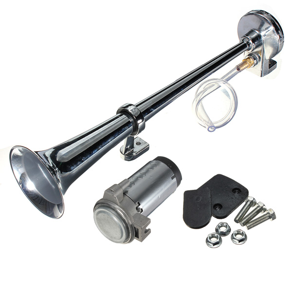 

12V Chrome Trumpet Air Horn Kit Compressor for Car Truck Boat