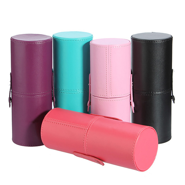 12Pcs Professional Makeup Cosmetic Brush Set Cylinder Leather Case