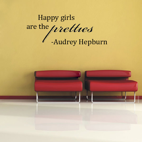 Happy Girls Are The Prettiest PVC Word Quote Wallpaper EWQ0087