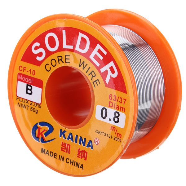 

0.8mm 50g Rosin Core Solder 63/37 Tin Lead Flux Soldering Welder Iron Wire Reel