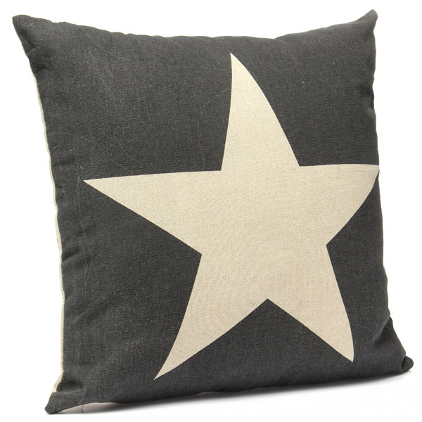 linen star pillow case