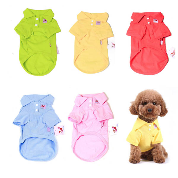 

Yani HP-PC1 Многоцветная одежда-поло из чистого хлопка для домашних животных Рубашка Собака Кот Одежда