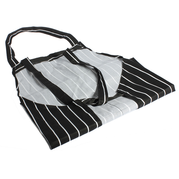 Adult adjustable black white stripe kitchen apron chef uniforms with 2 ...