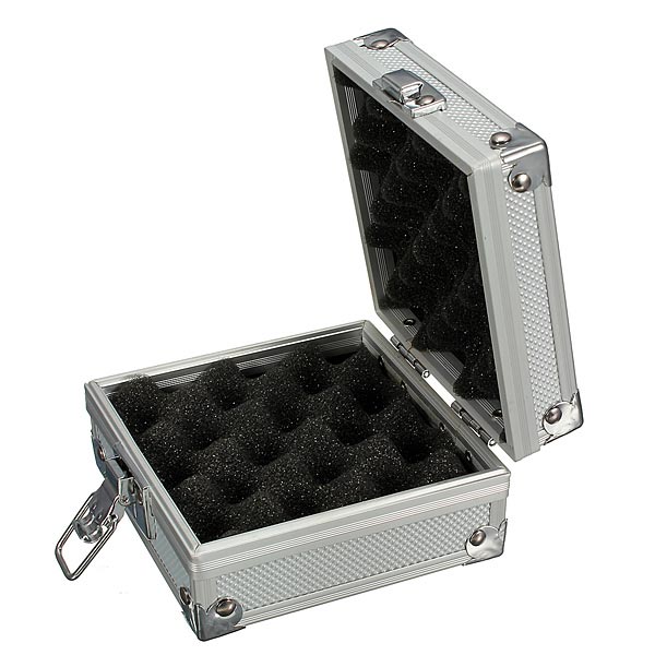 Minitype Silver Aluminum Tattoo Machine Box Portable Carrying Case