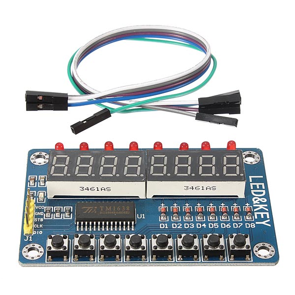 

TM1638 Chip Key Display Module 8 Bits Digital LED Tube For AVR Arduino