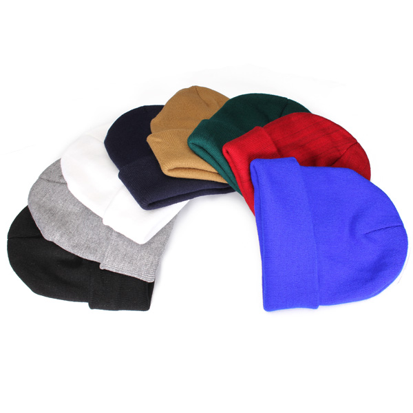 

Fashion Casual Unisex Solid Color Soft Plain Ski Knit Beanie Hat