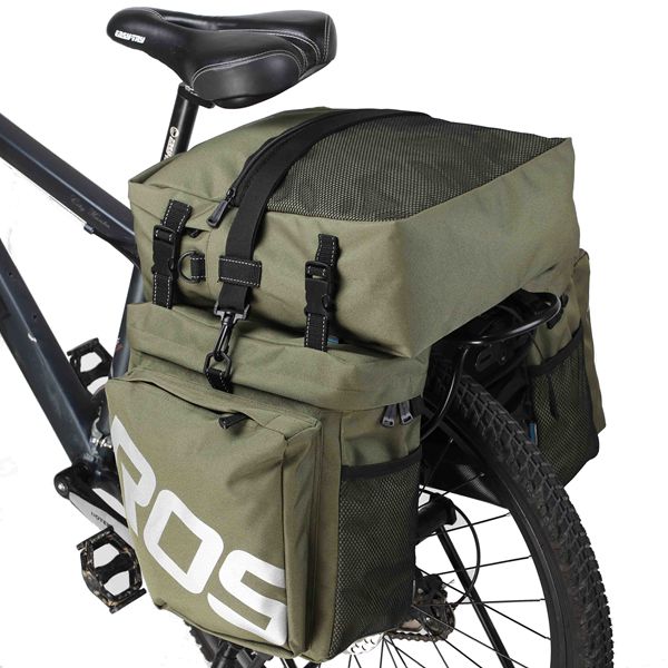 ROSWHEEL 3 in 1 Multifunction Bike Bag Bicycle Pannier Rear Seat Bag 