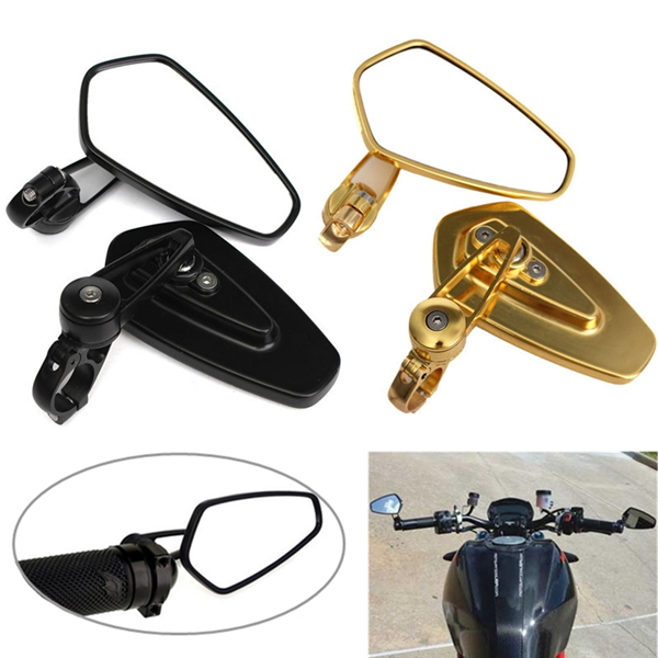 

7/8 Inch Universal Aluminum Motorcycle Rear View Mirrors Side Handlebar End Oval