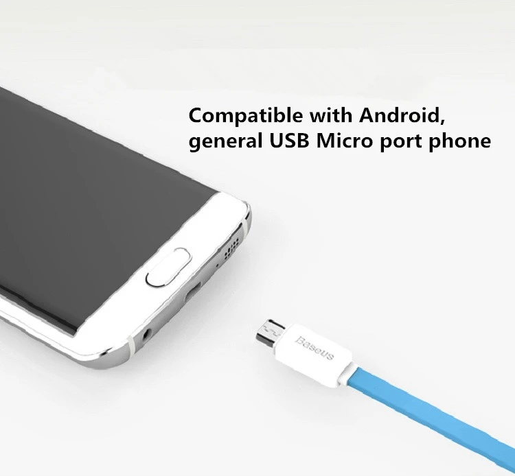 Baseus String Series 1M Micro USB Noodles Line Charging Data Cable for Android
