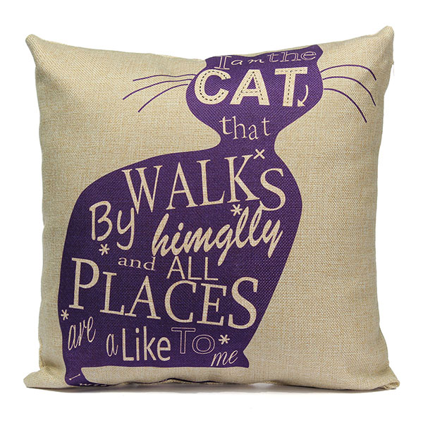 linen cat pillow case