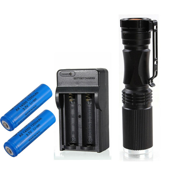 24SHOPZ MECO XPE-Q5 600LM Zoomable LED Flashlight+Battery+Charger