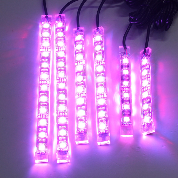 6pcs rgb LED néons lumière flexible pour vtt moto automatique et télécommande