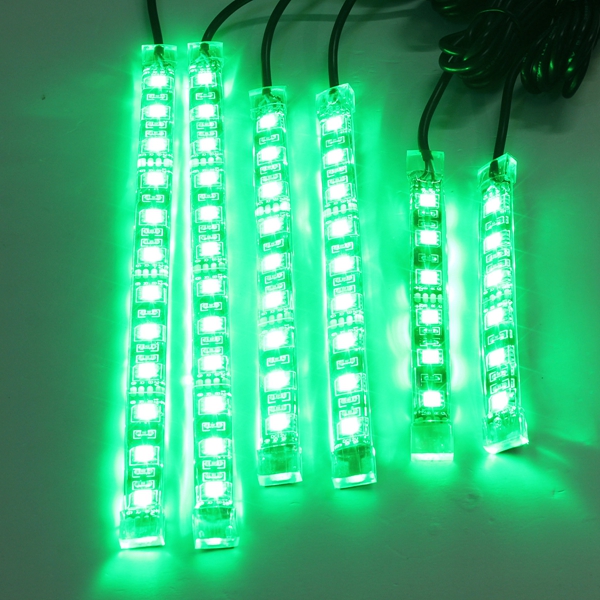 6pcs rgb LED néons lumière flexible pour vtt moto automatique et télécommande