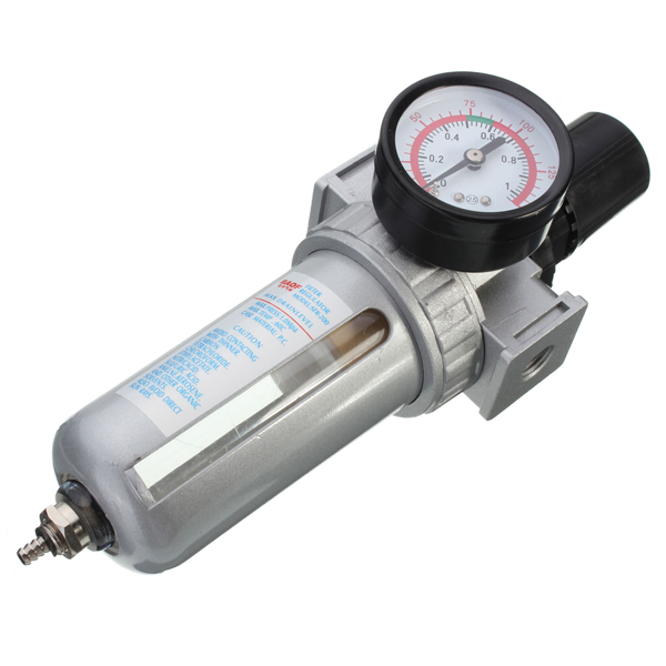 

SFR200 Pneumatic Air Filter Regulator Gas Source Treatment Pressure Gauge for Air Compressor