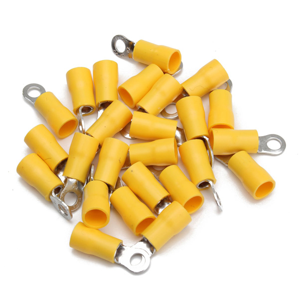 

25pcs Yellow Rubber PVC Terminals Insulated Ring Connector 4.0-6.0mm²