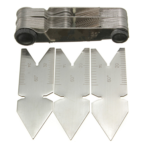 

DANIU 4Pcs Screw Thread Pitch Cutting Gauge Tool Set Centre Gage 55&60° Inch&Metric