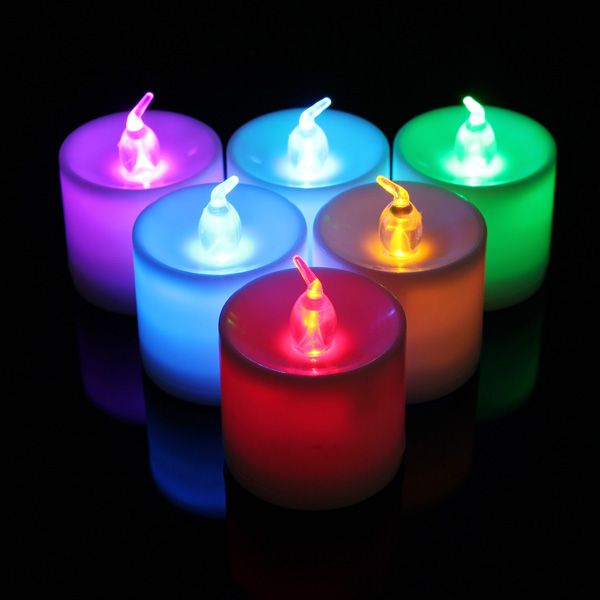 

7 Color LED Monochrome Flash Candle Light Flicker Electronic Flameless