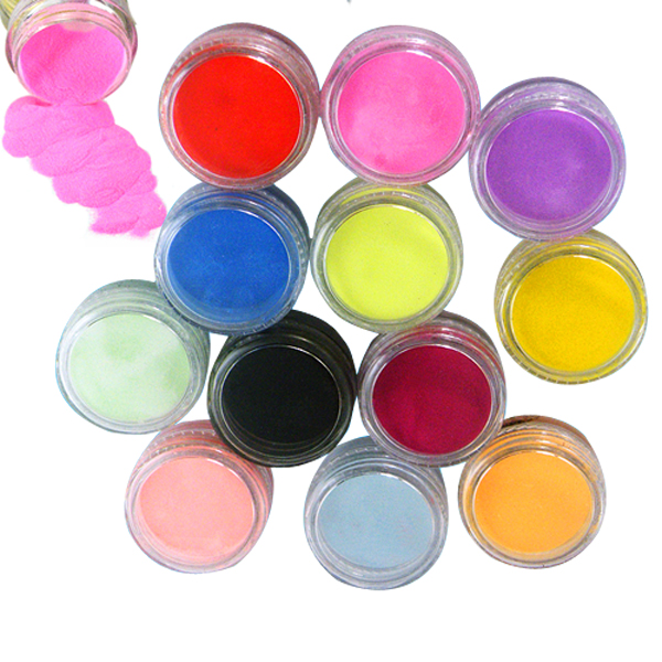 12 Colors Nail Art Tips Acrylic 3D UV Gel Powder Dust
