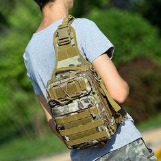 Nylon Camouflage Portable Multifunktions Crossbody Taske Tactical Military Waterproof Bryst Taske Til Mænd