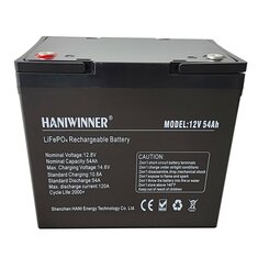 [US Direct] HANIWINNER 12.8V 54Ah LiFePO4 Lithium Battery Pack 691.2Wh Energy Backup Power With BMS Waterproof for Replacing Most of Backup Power RV Boats Solar Off-Grid Support in Series/Parallel HD009-07