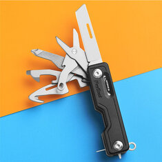 NEXTOOL 10-in-1 Folding Multifunctional EDC Knife Mini Holder Card Pin Bottle Opener Scissors ABS Portable Fruit Knife Outdoor Survival Tools