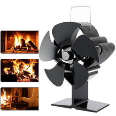 Ventilador lareira de 5 lâminas Mini ventilador alimentado a calor Ventilador para fogão a lenha Eco-ventilador Silencioso Ventilador lareira doméstico Distribuição eficiente de calor