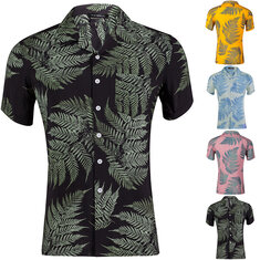 Camisas masculinas Praia férias havaianas de manga curta respirável folgado extravagante acampamento ao ar livre caminhada Praia