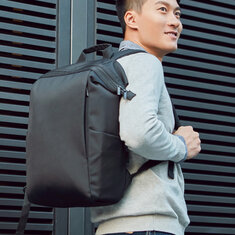 90FUN 블랙 비즈니스 남성용 백팩 15.6인치용 간단하고 가벼운 노트북 가방, 방지 도난 지퍼가 있는 여행용 백팩