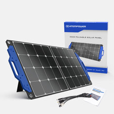 DEUTSCH: ATEM POWER AP-SPSP-UFA 100W Portable Solarpanel Monokristalline Solarzellen Faltbarer Koffer Solarladegerät Kompatibel mit Generatoren und Stromstationen für Wohnmobile und Camping im Freien.