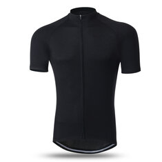 Roupa de ciclismo de verão anti-UV 3D, top de cor sólida com design de faixa refletiva, respirável e confortável, camisetas esportivas de manga curta para homens