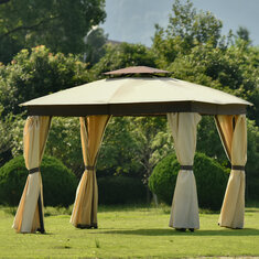 [US Direct] U-style Gazebo Canopy Anti-mosquito UV-proof Tent for Yard Garden Patio Gazebo Outdoor Party Wedding