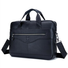 Men Genuine Leather Shoulder Bag Business Travel Crossbody Messenger Handbag Briefcase  