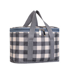 Picnic Baskets Handheld Insulation Bag With Colored Plaid Waterproof Rattan Outdoor Portable Picnic Basket  Large Picnic Basket