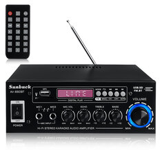 Sunbuck AV-660BT 2000W bluetooth 5.0 Amplificador de Potencia de Audio EQ Stereo AMP Car Home 2CH AUX USB FM Radio