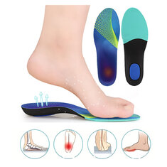 1 pár EVA ortopéd talpbetét, mely könnyen vágható, lélegző, rezgéscsillapító, ívelt talppárnákkal, javítja a lapos lábat, uniszex külső sétálásra és futásra kész