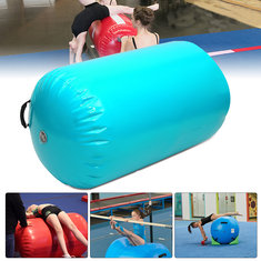 Tapete inflável cilíndrico de ginástica e ioga de 35,49x41,39 polegadas para treinamento de rolos de ar