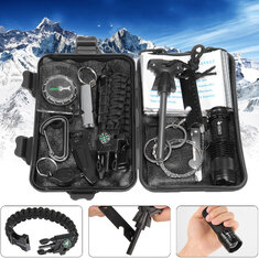 IPRee® 13 In 1 Outdoor EDC SOS Survival Case Multifunctional Tools Kit Box Camping Emergency
