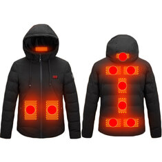 Winter verwarmde jas met 3 modi controle, USB-opladen, zacht, veilig en wasbaar.