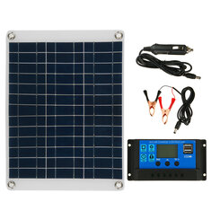 20W 12V/5V Sada polykrystalických solárních panelů Nabíječka baterií Přenosný solární panel pro auto-lodní dodávku