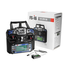 Trasmettitore radio RC FlySky FS-i6 2.4G 6CH AFHDS con ricevitore FS-iA6B per drone RC FPV, veicolo ingegneristico, barca, robot