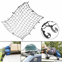 Rete di stoccaggio bagagli in rete elastica per organizzatore di carico del tetto posteriore dell'auto di 120 * 180 cm con 12 ganci