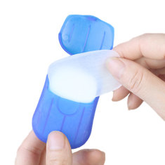 IPRee™ 20 pièces de savon en papier pour le nettoyage en extérieur, fournitures de voyage, stérilisateur portable, petites feuilles pour le lavage des mains.