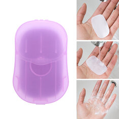 Русский: 20 шт./коробок мини-одноразовое мыло для рук на бумажной основе для путешествий и кемпинга с ароматом для чистки рук